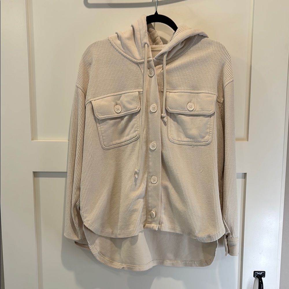 American Eagle Outfitters Cream Utility Jacket